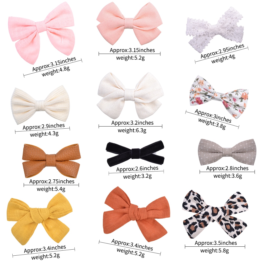 4 Pcs/set Cotton Linen Leopard Printed Bowknot Hair Clips For Cute Girls Barrettes Safty Hairpins Headwear Kids Hair Accessories